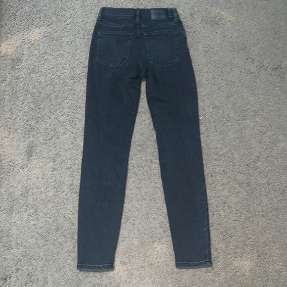 Everlane The Authentic Stretch High Rise Skinny Button Fly Washed Black 25 - Picture 6 of 9